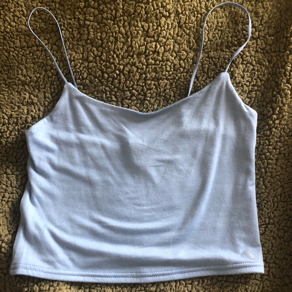 cropped blue tank